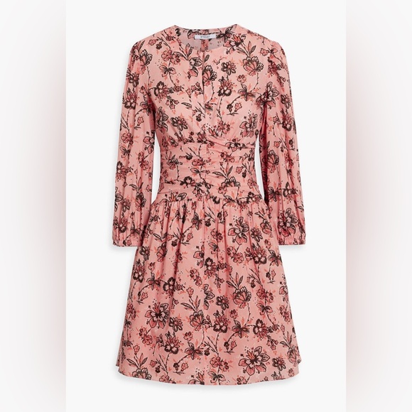 Derek Lam 10 Amelia Floral Gathered Mini Dress Size 2 - Picture 8 of 10